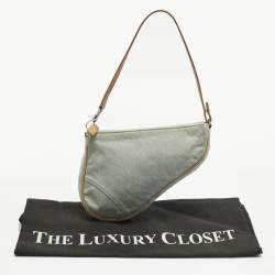 Pre Owned Dior Washed Blue Denim Mini Saddle Bag
