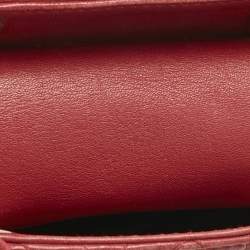 Pre Owned Dior Red Cannage Leather Mini Lady Dior Tote