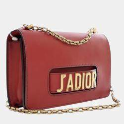Pre Owned Dior Red Medium Smooth Calfskin JAdior Chain Flap