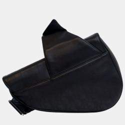 Pre Owned Dior Black Oblique Perforated Calfskin Galaxy Saddle Bag