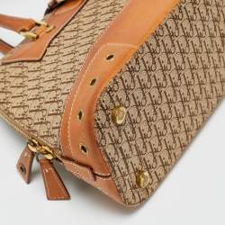 Pre Owned Dior Tan/Beige Oblique Canvas and Leather Street Chic Dome Bag