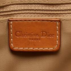 Pre Owned Dior Tan/Beige Oblique Canvas and Leather Street Chic Dome Bag