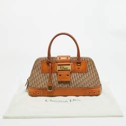 Pre Owned Dior Tan/Beige Oblique Canvas and Leather Street Chic Dome Bag
