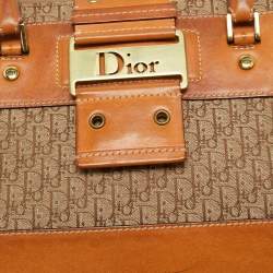 Pre Owned Dior Tan/Beige Oblique Canvas and Leather Street Chic Dome Bag