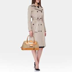 Pre Owned Dior Tan/Beige Oblique Canvas and Leather Street Chic Dome Bag