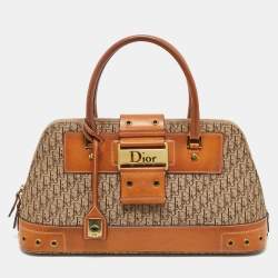 Pre Owned Dior Tan/Beige Oblique Canvas and Leather Street Chic Dome Bag