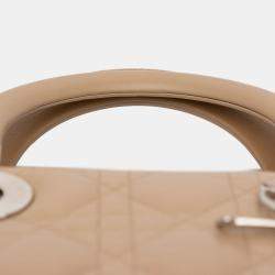 Pre Owned Dior Brown Large Lambskin Cannage Lady Dior