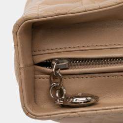 Pre Owned Dior Brown Large Lambskin Cannage Lady Dior