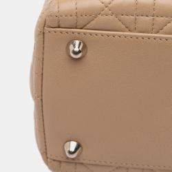 Pre Owned Dior Brown Large Lambskin Cannage Lady Dior