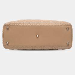 Pre Owned Dior Brown Large Lambskin Cannage Lady Dior