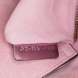 Pre Owned Dior Pink Mini Metallic Glazed Calfskin Lady Dior