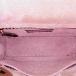 Pre Owned Dior Pink Mini Metallic Glazed Calfskin Lady Dior