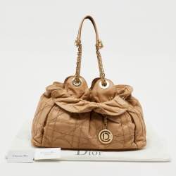 Pre Owned Dior Beige Cannage Leather Le Trente Shoulder Bag