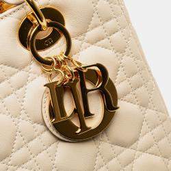 Pre Owned Dior Medium Lambskin Cannage Lady Dior