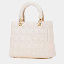 Pre Owned Dior Medium Lambskin Cannage Lady Dior
