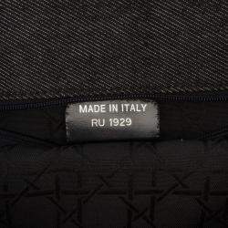 Pre Owned Dior Black Extra Large Denim Cannage Lady Dior