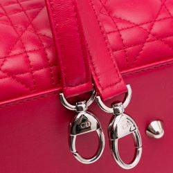 Pre Owned Dior Pink Large Lambskin Cannage Lady Dior