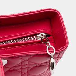 Pre Owned Dior Pink Large Lambskin Cannage Lady Dior
