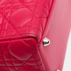 Pre Owned Dior Pink Large Lambskin Cannage Lady Dior