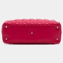 Pre Owned Dior Pink Large Lambskin Cannage Lady Dior