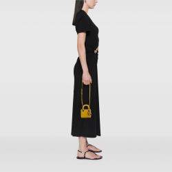 Pre Owned Dior Yellow Micro Lambskin Cannage Lady Dior
