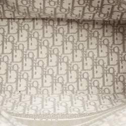 Pre Owned Dior Grey Oblique Embroidered Canvas Medium Book Tote