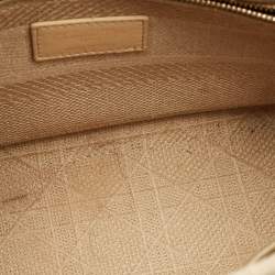 Pre Owned Dior Beige Cannage Embroidered Canvas Medium Lady D-Lite Tote