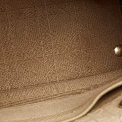 Pre Owned Dior Beige Cannage Embroidered Canvas Medium Lady D-Lite Tote