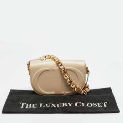 Pre Owned حقيبة ديور كروس بودي فلاب توقيع CD جلد بيج