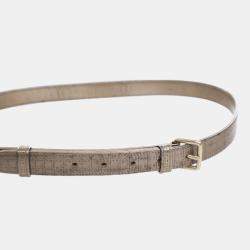 Pre Owned Dior Gold Medium Metallic Patent Microcannage Lady Dior