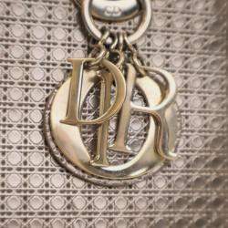 Pre Owned Dior Gold Medium Metallic Patent Microcannage Lady Dior