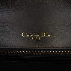Pre Owned Dior Black Medium Studded Lambskin Diorama Flap