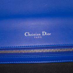 Pre Owned Dior Blue Medium Lambskin Diorama Flap