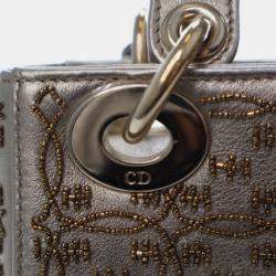 Pre Owned Dior Mini Beaded Lambskin Lady Dior