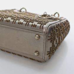 Pre Owned Dior Mini Beaded Lambskin Lady Dior