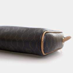 Pre Owned حقيبة كتف ديور عسلية قماش قديمة بنمط خلية النحل