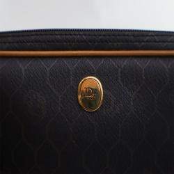 Pre Owned حقيبة كتف ديور عسلية قماش قديمة بنمط خلية النحل