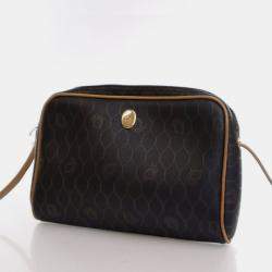 Pre Owned حقيبة كتف ديور عسلية قماش قديمة بنمط خلية النحل