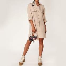 Pre Owned Dior Purple/Pink Embroidered Silk Limited Edition 0336 Floral And Koi Saddle Bag