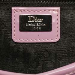 Pre Owned Dior Purple/Pink Embroidered Silk Limited Edition 0336 Floral And Koi Saddle Bag