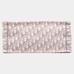 Pre Owned Dior Grey Medium Oblique Embroidered Canvas Book Tote