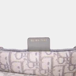 Pre Owned Dior Grey Medium Oblique Embroidered Canvas Book Tote