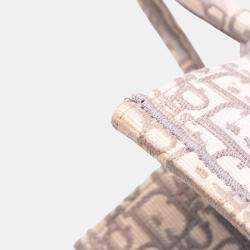 Pre Owned Dior Grey Medium Oblique Embroidered Canvas Book Tote