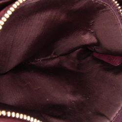 Pre Owned Dior Burgundy Grained Calfskin Diorama Wallet on Chain