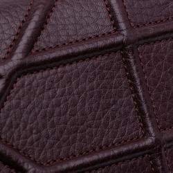 Pre Owned Dior Burgundy Grained Calfskin Diorama Wallet on Chain