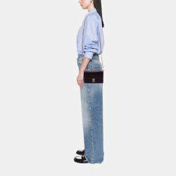 Pre Owned Dior Burgundy Grained Calfskin Diorama Wallet on Chain