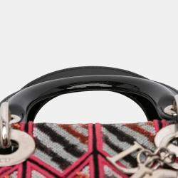 Pre Owned حقيبة ديور ليدي صغيرة وردية براقة لامعة