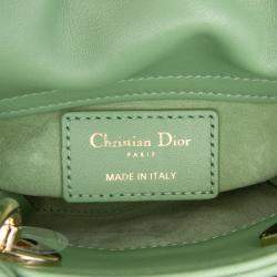 مملوكة مسبقًا Dior Green Micro Lambskin Cannage Lady Dior