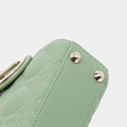 مملوكة مسبقًا Dior Green Micro Lambskin Cannage Lady Dior
