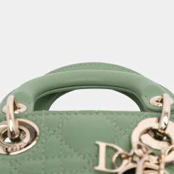 مملوكة مسبقًا Dior Green Micro Lambskin Cannage Lady Dior